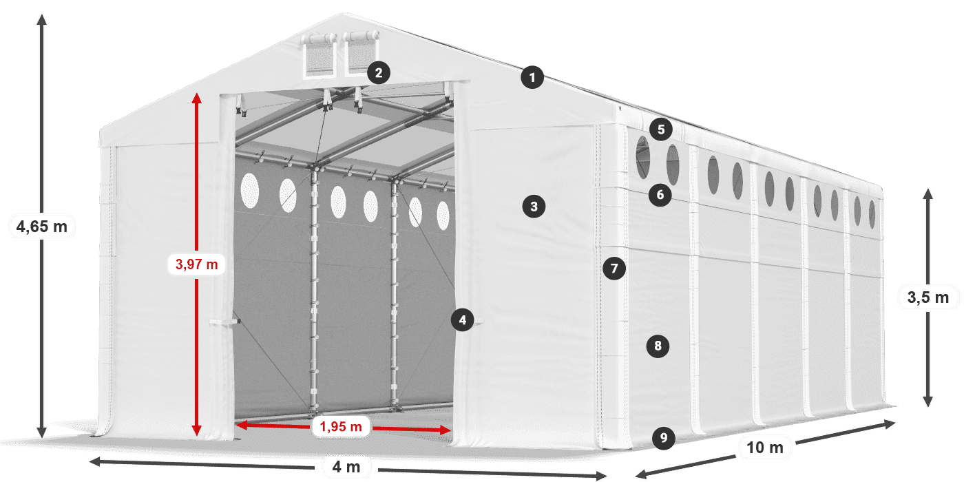 Acoperiș: MS 580 PVC Pereți: SD 500 PVC