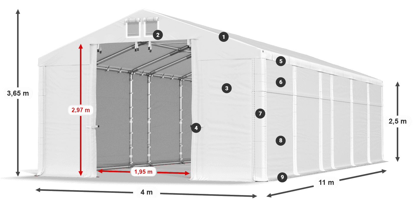 Acoperiș: MS 580 PVC Pereți: SD 500 PVC