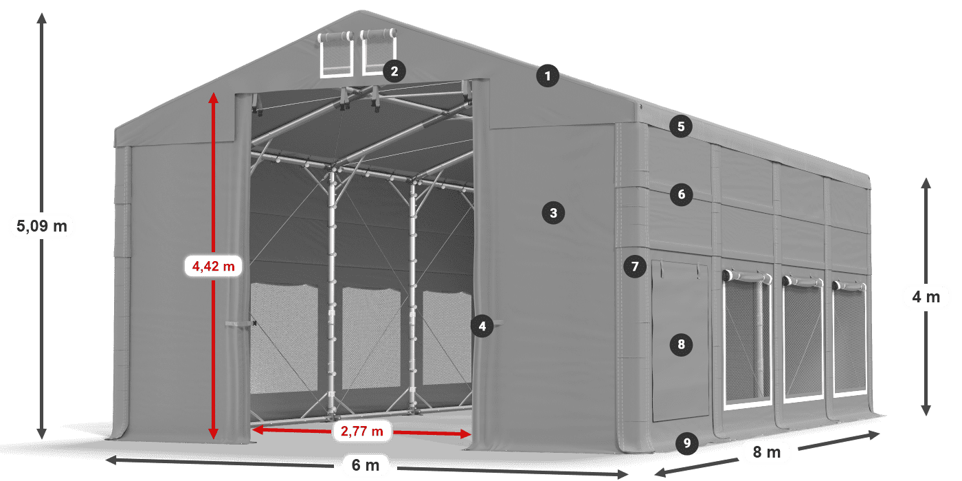 Acoperiș: MS 580 PVC Pereți: SD 500 PVC