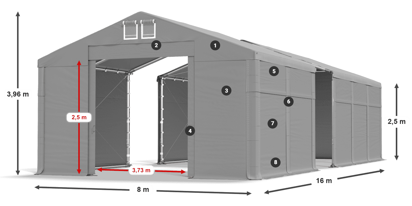 Acoperiș: SD 560 PVC Pereţi: MS 580 PVC legenda 2.5m